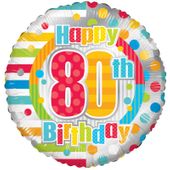 Unisex Happy 80th Birthday (18inch)