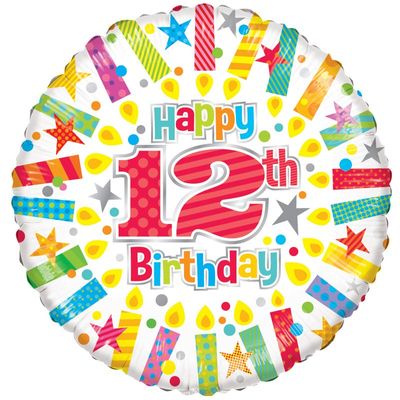Happy 12th Birthday Candles (18inch)
