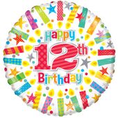 Happy 12th Birthday Candles (18inch)