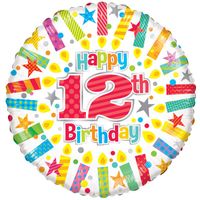 Happy 12th Birthday Candles (18inch)