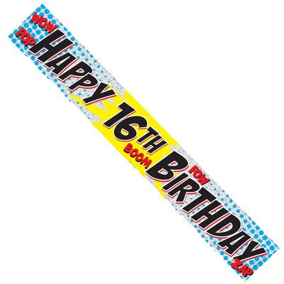 Male 16th  Birthday Banner (pack of 12) 