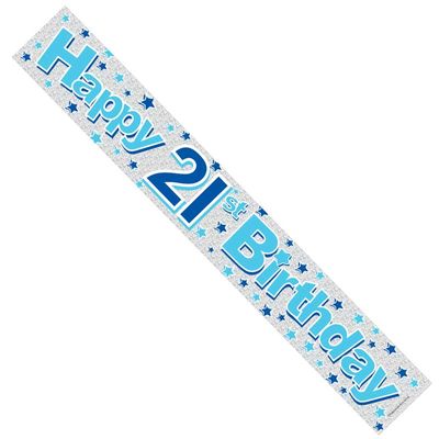 Male 21st Birthday Banner (pack of 12) 