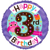 3rd Birthday Girl Balloon (18 Inch)