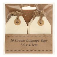 Cream Luggage Tags (x10) (7.5x4.5cm)