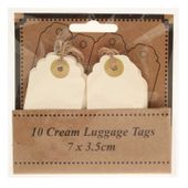 Cream Luggage Tags (x10) (7x3.5cm)