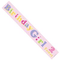 Female 2nd Birthday Banner (pack of 12) 