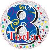 Age 8 Male Pary Badge (15cm) 