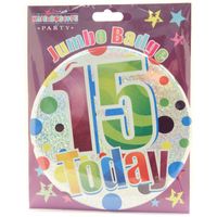 Age 15 Unisex Party Badge (15cm) 