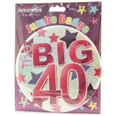 Age 40 Female Party Badge (15cm) 