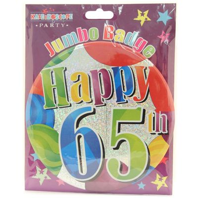 Age 65 Unisex Party Badge (15cm) 