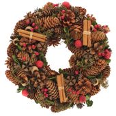 Natural/Red/Green Xmas Wreath (30cm)