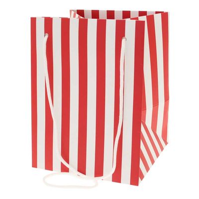 Red Candy Stripe Hand Tied Bag (19x25cm)