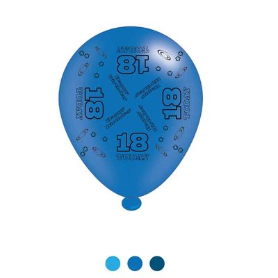 Age 18 blue latex balloons