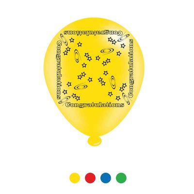 Congratulations Latex Balloons (6 pks of 8 balloons)