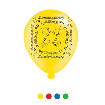 Happy Anniversary Latex Balloons (6 pks of 8 balloons)