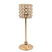 Gold crystal effect candle holder (30cm)