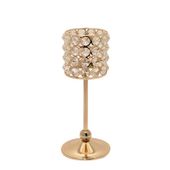 Gold crystal effect candle holder (25cm)