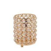 Gold Crystal Effect Cylinder (14cm)
