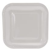 White Paper Plates Square - 9 inch (x8)  