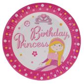 Princess Party Paper Plates Round - 9 inch (x8)  