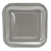 Silver Paper Plates Square - 9 inch (x8)  