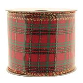 Red Tartan Ribbon  (2.5" x 10m)