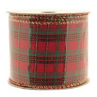 Red Tartan Ribbon  (2.5" x 10m)