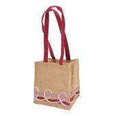 Stephanie Jute Bag Lilac/Purple/White (14 x 14 x 16cm)