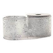 Snowflakes Organza White / Silver(63mm x 10yds)