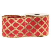 Snowflakes Cotton Red / Gold (63mm x 10yds)