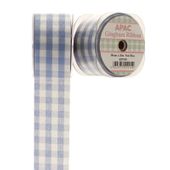 Pale Blue Large Gingham Check Ribbon (38mm x 20m)