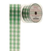Dark Green Large Gingham Check Ribbon (38mm x 20m)