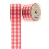 Dark Pink Large Gingham Check Ribbon (38mm x 20m)