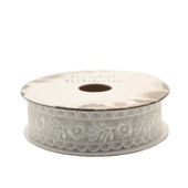 Vintage Floral Ribbon - White (22mm x 5m)