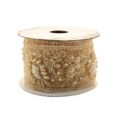 Vintage Beaded Ribbon - Cream (55mm x 2m)