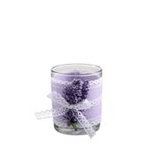 Tea Light Holder W/Fabric/Lace/Lavender (H7cm)