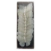 Glittered Feather Butterfly Cream 7cm (Pk12)