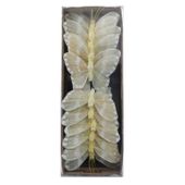 Feather Butterfly - Cream 7cm (Pk12)