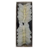 Feather Butterfly - Cream  7cm (PK12)