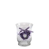 Hurricane Vase  W/Fabric/Lace/Lavender (H9cm)