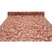 Red Glitter Swirls on Natural Roll (36cm x 5yds)