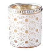 White/Gold Votive (5.5x6.5cm)