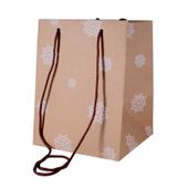 Kraft Snowflakes Hand Tie bag (19x25cm)