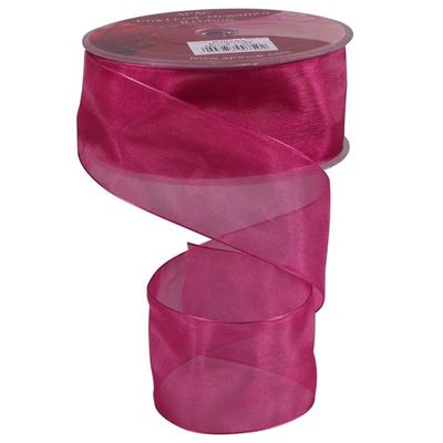 Burgundy Woven Edge Organza (38mm x 20m)