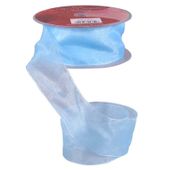 Baby Blue Woven Edge Organza (38mm x 20m)