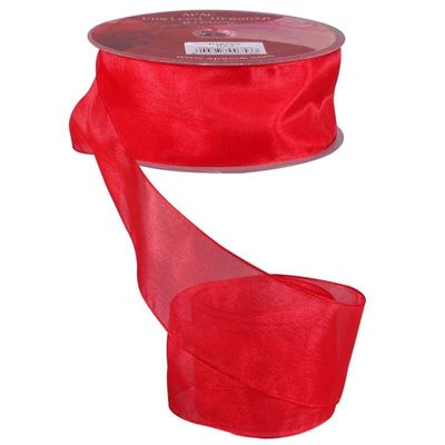 Red Woven Edge Organza (38mm x 20m)