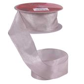 Silver Woven Edge Organza (38mm x 20m)