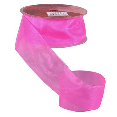 Shocking Pink Woven Edge Organza (38mm x 20m)