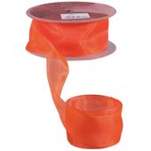 Orange Woven Edge Organza (38mm x 20m)