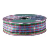 Red/Yellow/Green/Blue Satin Tartan Ribbon (25mm x 20m)